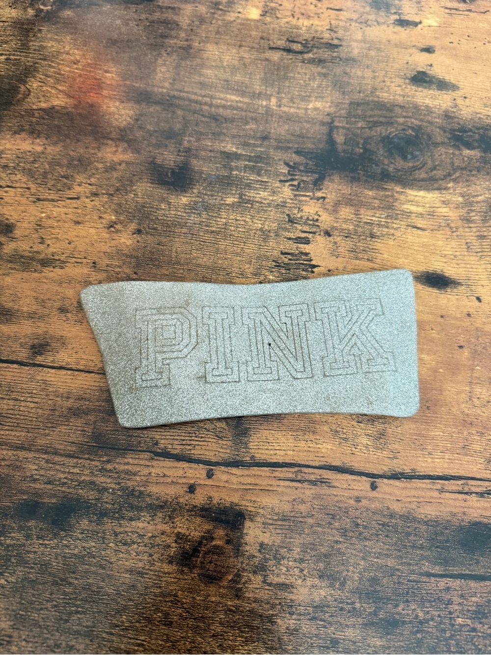 PINK Glitter Logo Patch - Metallic Gold